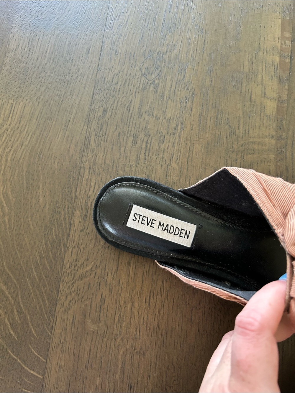 Steve Madden Emma black pointy toe mule blush bow flats - Picture 8 of 13